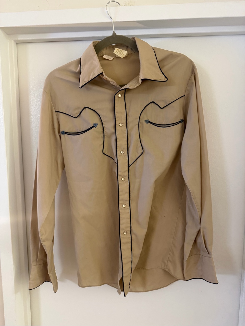 Alfie Men's Vintage Western Shirt Pearl Snap Medium